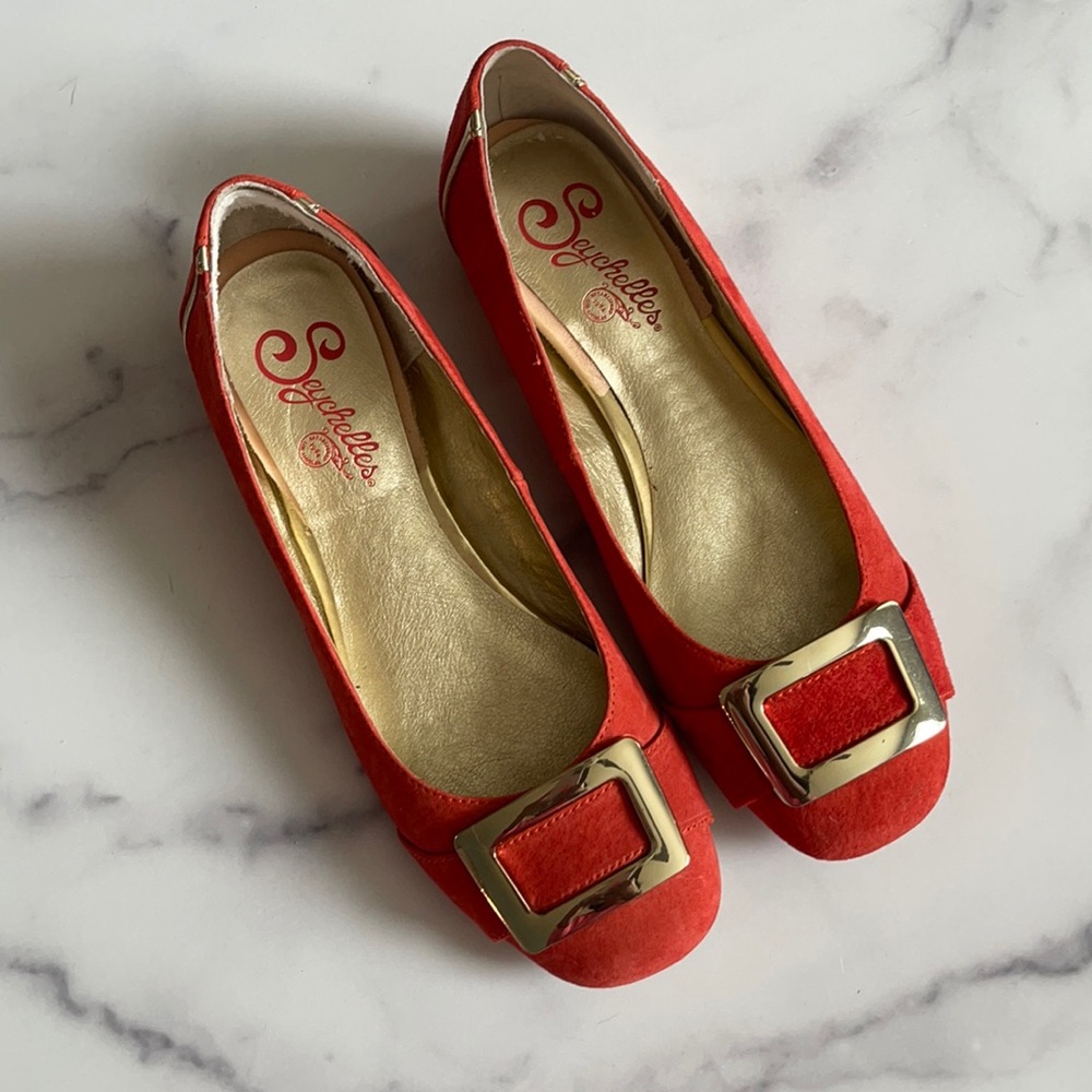 Seychelles orange flats size 6.5